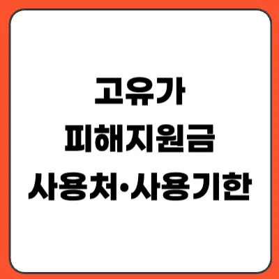 고유가 피해지원금 사용처·사용기한 총정리｜주유소·마트·배달앱 사용 가능?