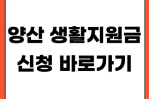 양산 생활지원금 신청 바로가기｜10만원 지급 대상·양산사랑카드 사용처 총정리