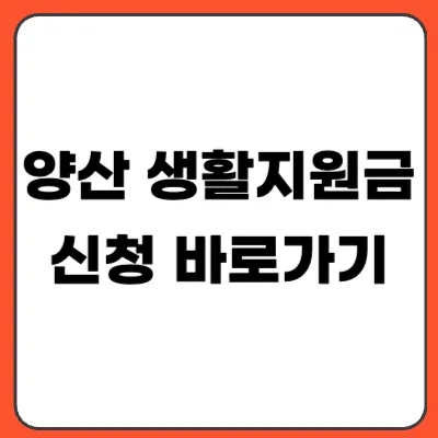 양산 생활지원금 신청 바로가기｜10만원 지급 대상·양산사랑카드 사용처 총정리